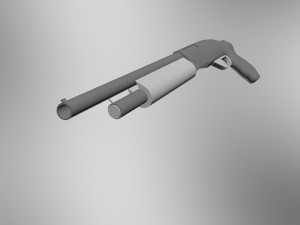 sawed-off shotgun 3D Model