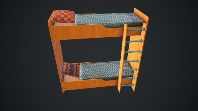 bed children Modello 3D .c4d .max .obj .3ds .fbx .stl .blend 