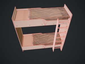 bed children Modello 3D