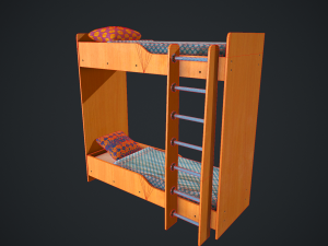 bed children Modello 3D