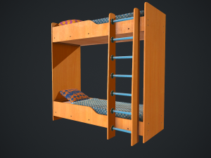 bed children Modello 3D