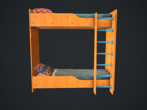 bed children Modello 3D