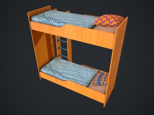 bed children Modello 3D