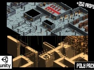 poly pack dungeons and caves Model 3D