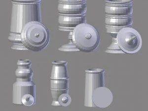 bottle jar vase collection 3D Model