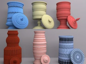 bottle jar vase collection 3D Model