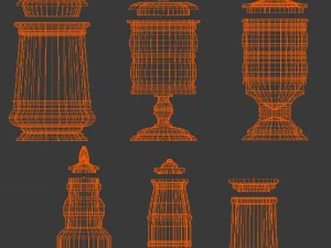 bottle jar vase collection 3D Model
