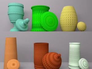 bottle jar vase collection 3D Model