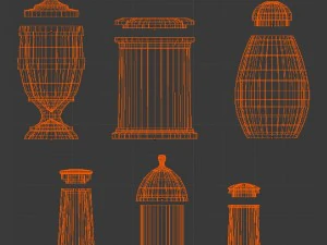 bottle jar vase collection 3D Model