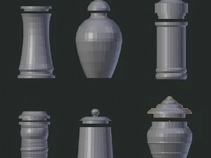 bottle jar vase collection 3D Model