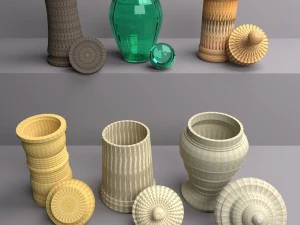 bottle jar vase collection 3D Model