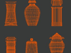 bottle jar vase collection 3D Modell