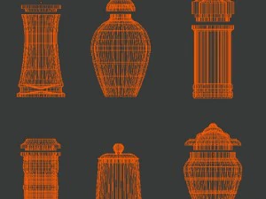 bottle jar vase collection 3D Model