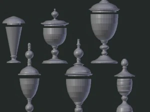 bottle jar vase collection 3D Model