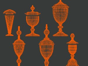 bottle jar vase collection 3D Model