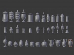 bottle jar vase collection 3D Modell