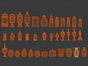 bottle jar vase collection 3D Modell