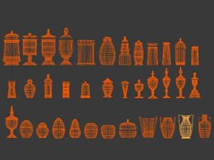 bottle jar vase collection 3D Model