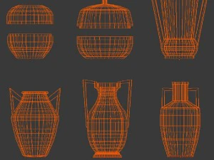 bottle jar vase collection 3D Model