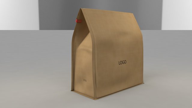3d paper bag 3Dモデル .c4d .max .obj .3ds .fbx .stl .blend 