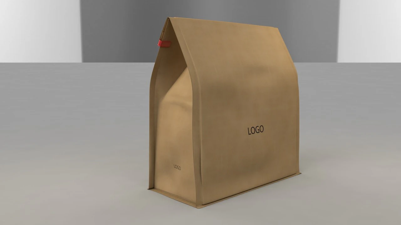 3d paper bag 3D Model .c4d .max .obj .3ds .fbx .stl .blend
