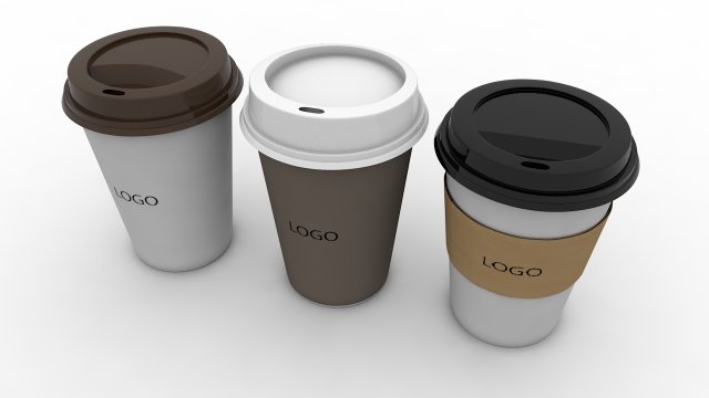3d paper cooee cup 3D 模型 .c4d .max .obj .3ds .fbx .stl .blend 