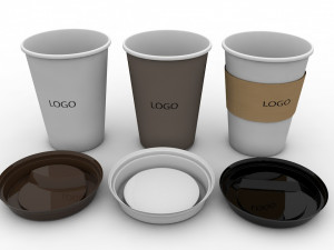 3d paper cooee cup 3D 模型
