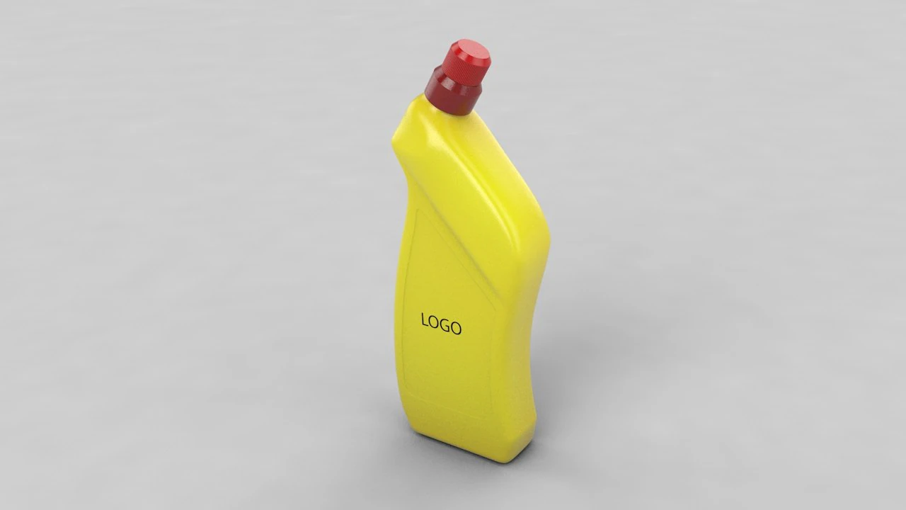 3d organic shaped yellow bottle 3D Model .c4d .max .obj .3ds .fbx .stl .blend