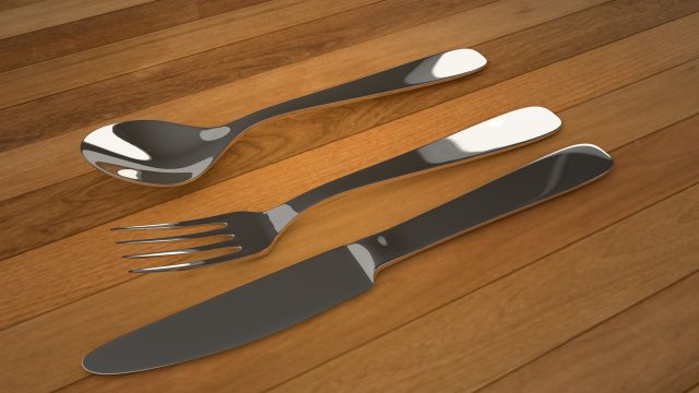 3d spoon set Model 3D .c4d .max .obj .3ds .fbx .stl .blend 