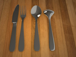 3d spoon set Model 3D