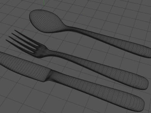 3d spoon set 3D Model