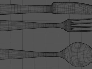 3d spoon set 3D Model
