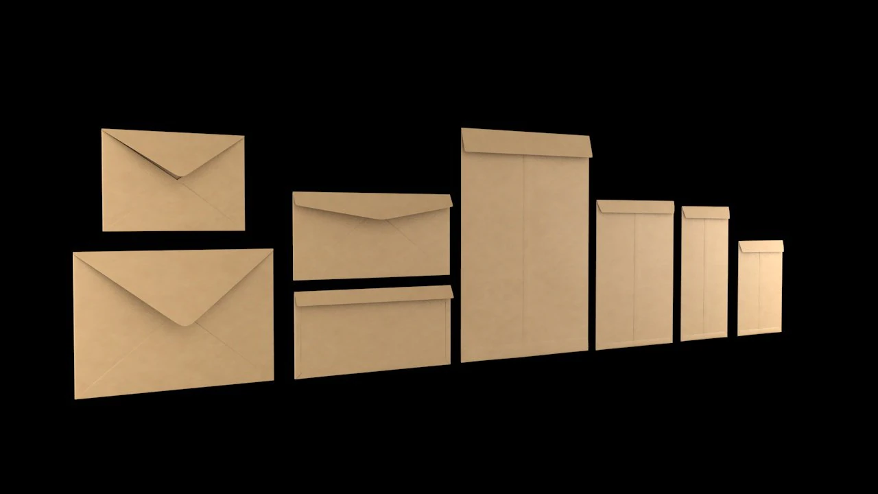 3d envelopes all sizes 3D Model .c4d .max .obj .3ds .fbx .stl .blend 