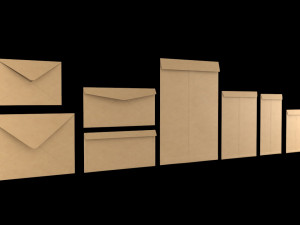 3d envelopes all sizes 3D Model