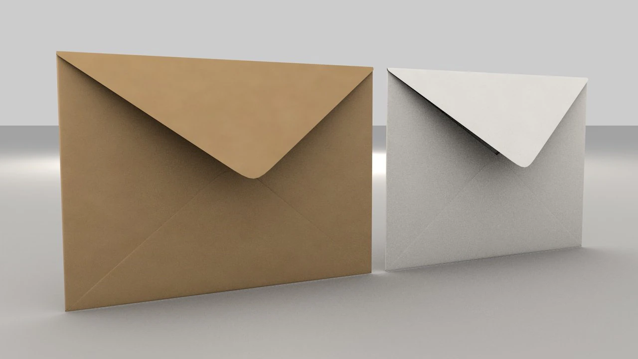 3d envelope size-c5 banker 3D Model .c4d .max .obj .3ds .fbx .stl .blend 