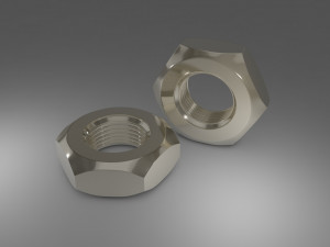 3d steel hex nute 3Dモデル