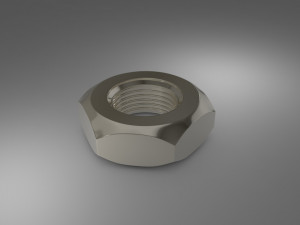 3d steel hex nute 3D Модель