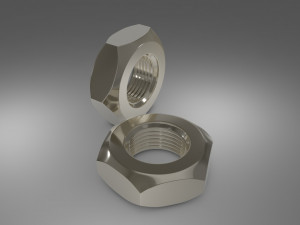 3d steel hex nute 3D Модель