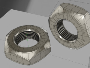 3d steel hex nute 3D Модель