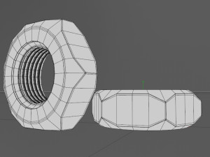 3d steel hex nute 3D Модель