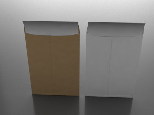 3d envelope with paper 3Dモデル