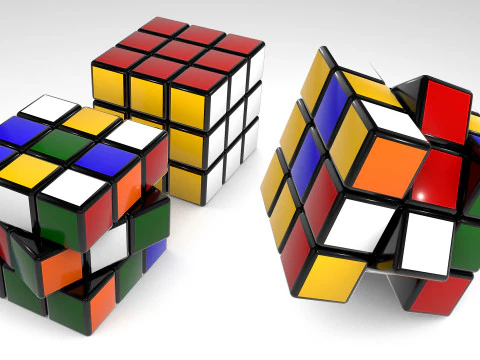 Kubus Rubik Animasi Model 3D