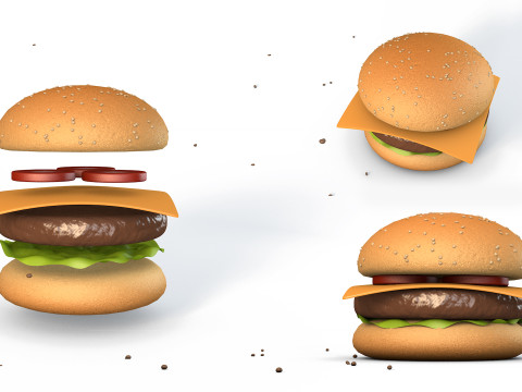 Animated Burger Modèle 3D