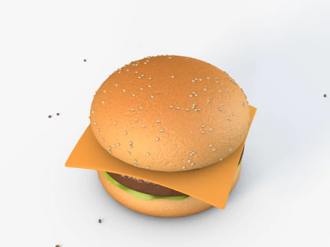 Animated Burger 3D Model