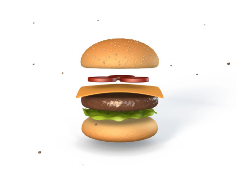 Animated Burger 3D 模型