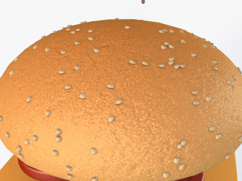 Animated Burger 3D Model