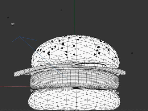 Animated Burger 3D Model