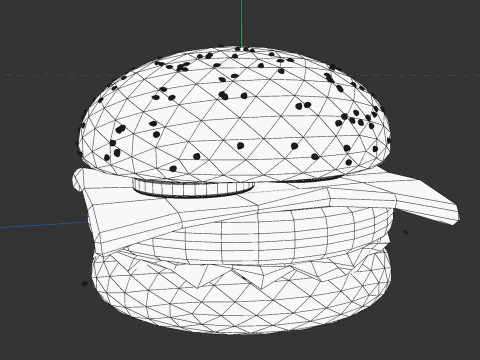 Animated Burger 3D Model