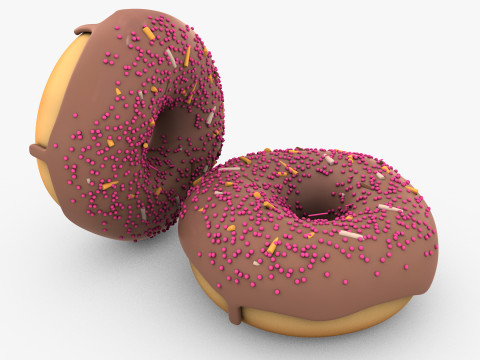Donut with Chocolate Modèle 3D