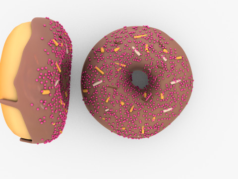 Donut with Chocolate Model 3D
